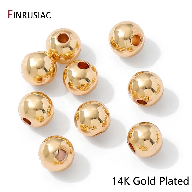 

Латунные бусины-разделители с покрытием из 14/18-каратного золота для изготовления ювелирных изделий, Разделители для бусин, Бусины 6/8/10 мм для браслетов, Аксессуары для DIY 8mm10 pieces