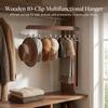 Solid Wood Hat Hooks Multifunctional Storage Hanger Space Saving Organizer For Home Closet Storage 10 Hooks