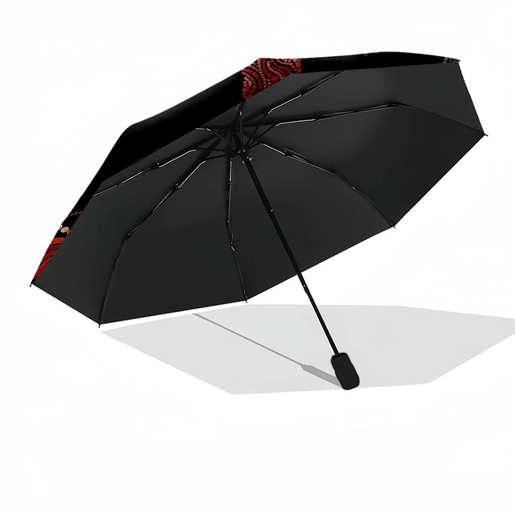 Heiliger Baum Mandala Automatischer Regenschirm Stabiler 8-Speichen-Schaft Robuste Konstruktion für Damen/Herren Modefans Geschenk für Festivals