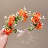 1PC Fairy Wreath Photography Props Headdress Bohemian Style Ribbon Headband Forest Series Headpiece Floral Wreath