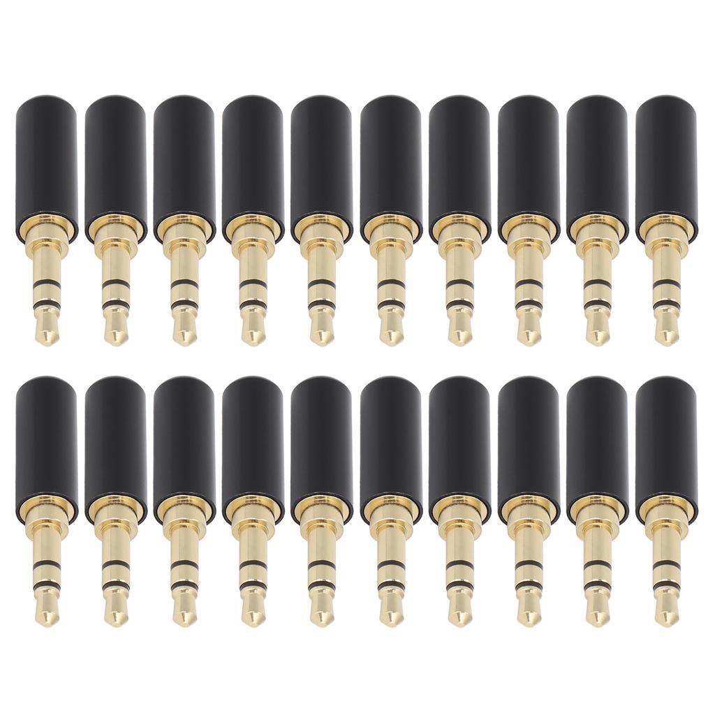 20pcs 3.5mm Headphone Audio Plug DualChannel Stereo Audio Adapter for Headset Repair Replacement