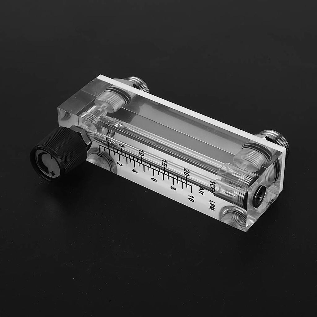 LZM6T Acrylic PMMA Adjustable Panel Type Gas Flowmeter 1 10LPM 1 4 BSP M18*1.5