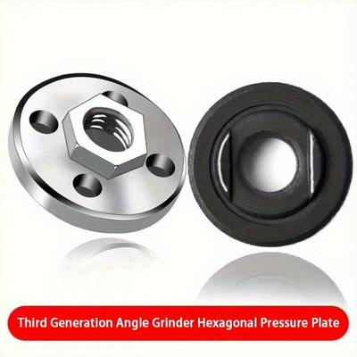 Piastra di Pressione in Metallo per Smerigliatrice Angolare con Filettatura M10 di Ricambio, Nuova Piastra di Pressione Esagonale per Smerigliatrice Angolare di Terza Generazione