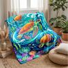 Ocean Turtle Journey Theme blanket Lightweight Warm Flannel Blanket Decorative Throw Blanket for Home Decoration