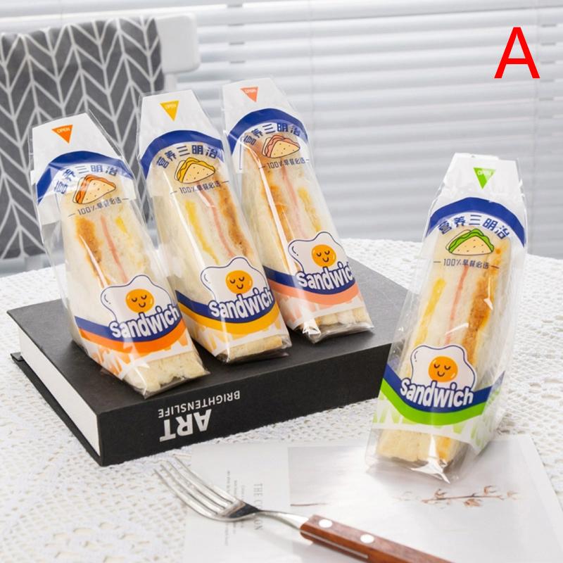 

100 Pcs Anti-Fog Sandwich Wrappers Special Disposable Easy To Tear Transparent Triangle Cake Baking Bread Packaging Bag