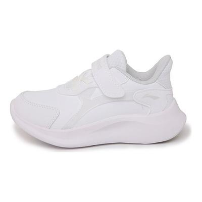 Li Ning Leather Shock Absorbing Non-Slip Wear-Resistant Sports Casual Shoes Kids Shoes White YKNS084-13