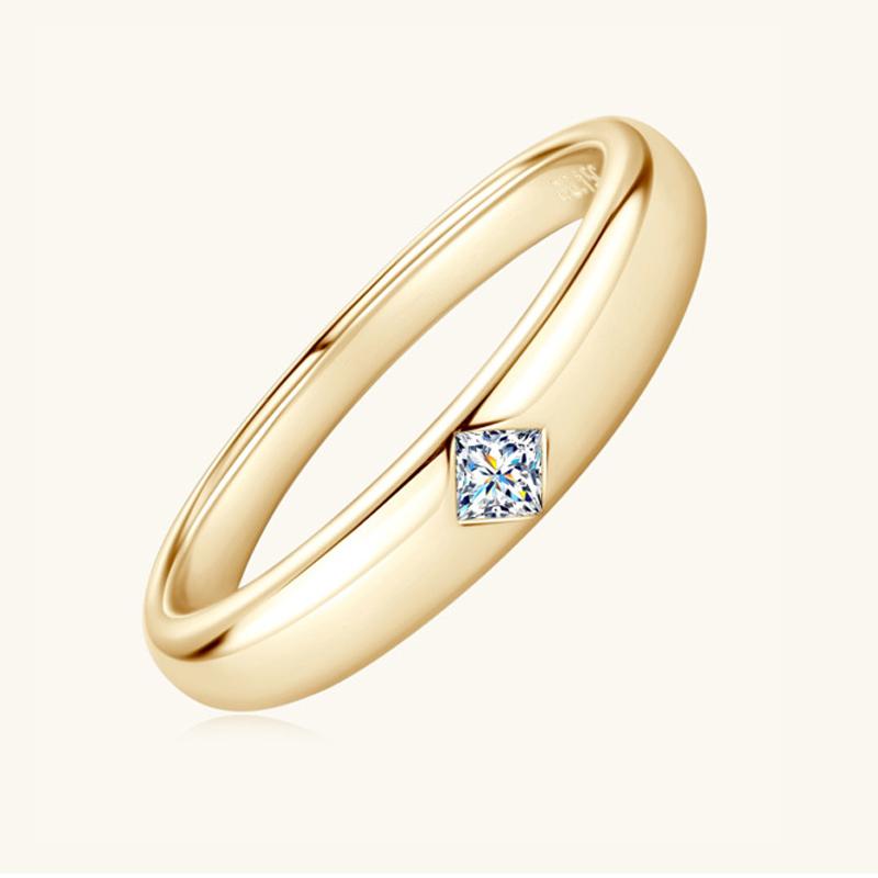 Smyoue 0.15-0.2CT Princess Cut Moissanite Rings for Women Engagement Bride Jewelry 100% S925  Silver Birthday Gift GRA