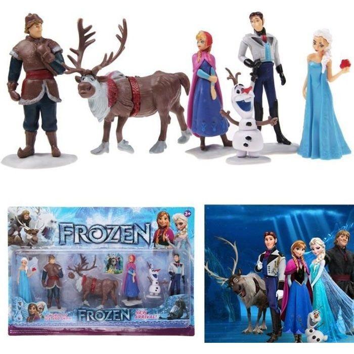 Figurines - DISNEY - Frozen Reine des Neiges - Lot de 6 - Plastique - 6-9 cm