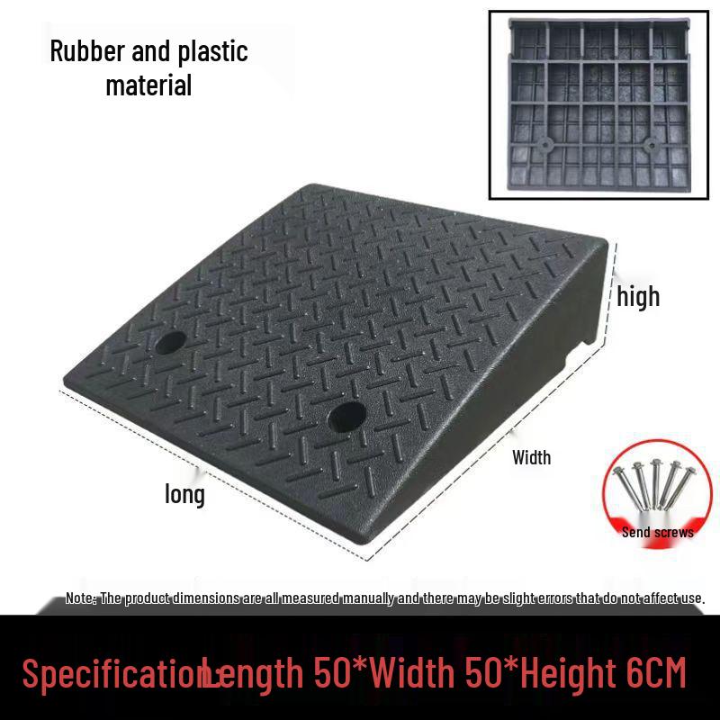 Curb and Threshold Ramp Mat - Rubber Slope for Home or Car Use
