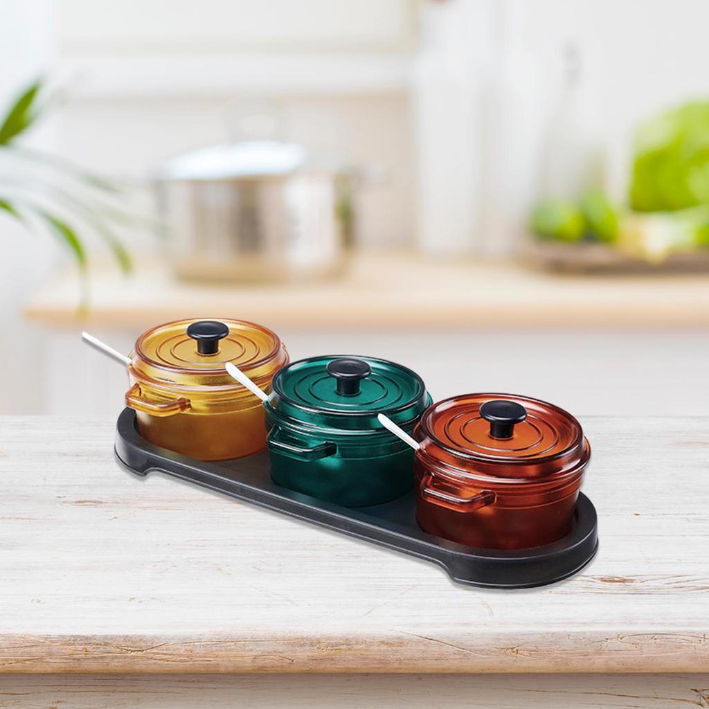 Elegant Spice Organizer Set with Sugar Jars And Serving Plate