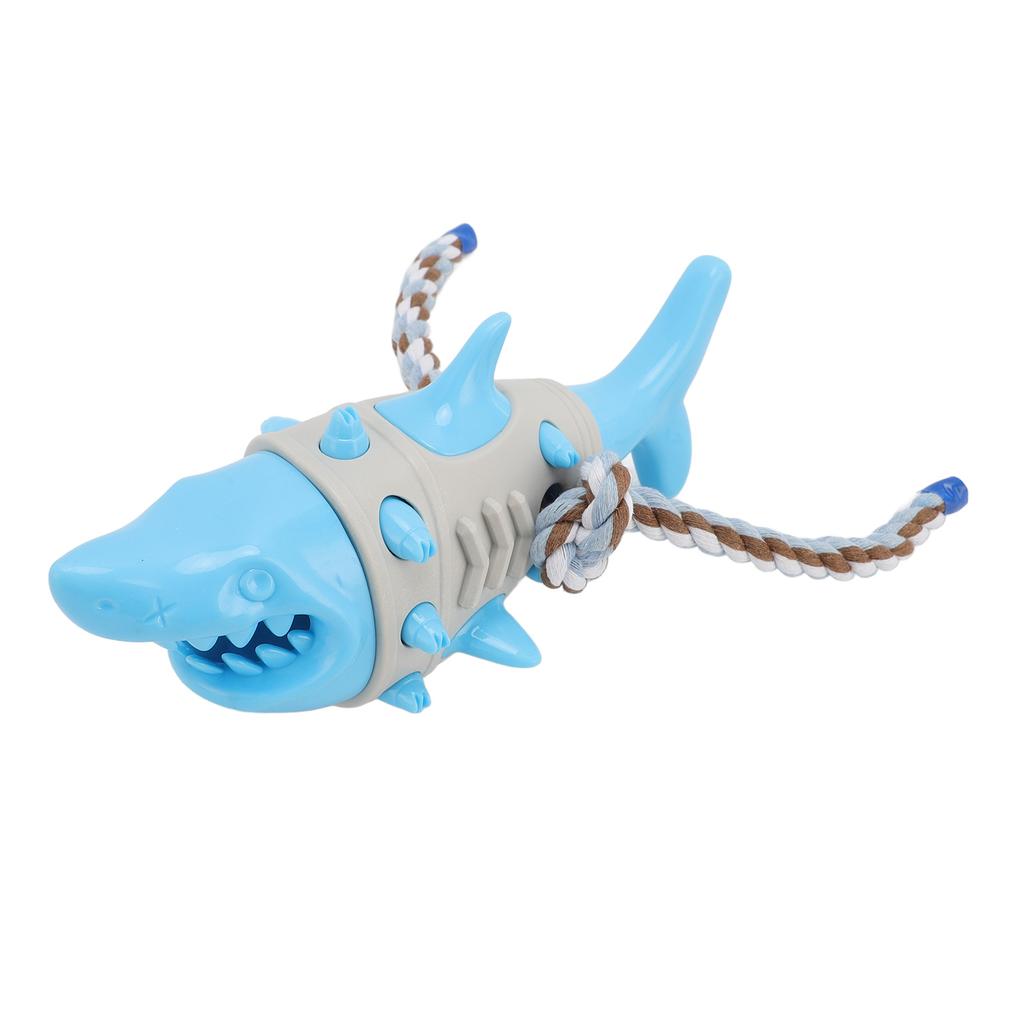 Dog Chew Food Dispensing Toy Tooth Cleaning Shark Shaped Stress Relief Chew Teething Toy for Puppy