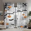 2PCS- Halloween night view pumpkin lantern pattern printed curtains   window decorations   home decorations   room decorations