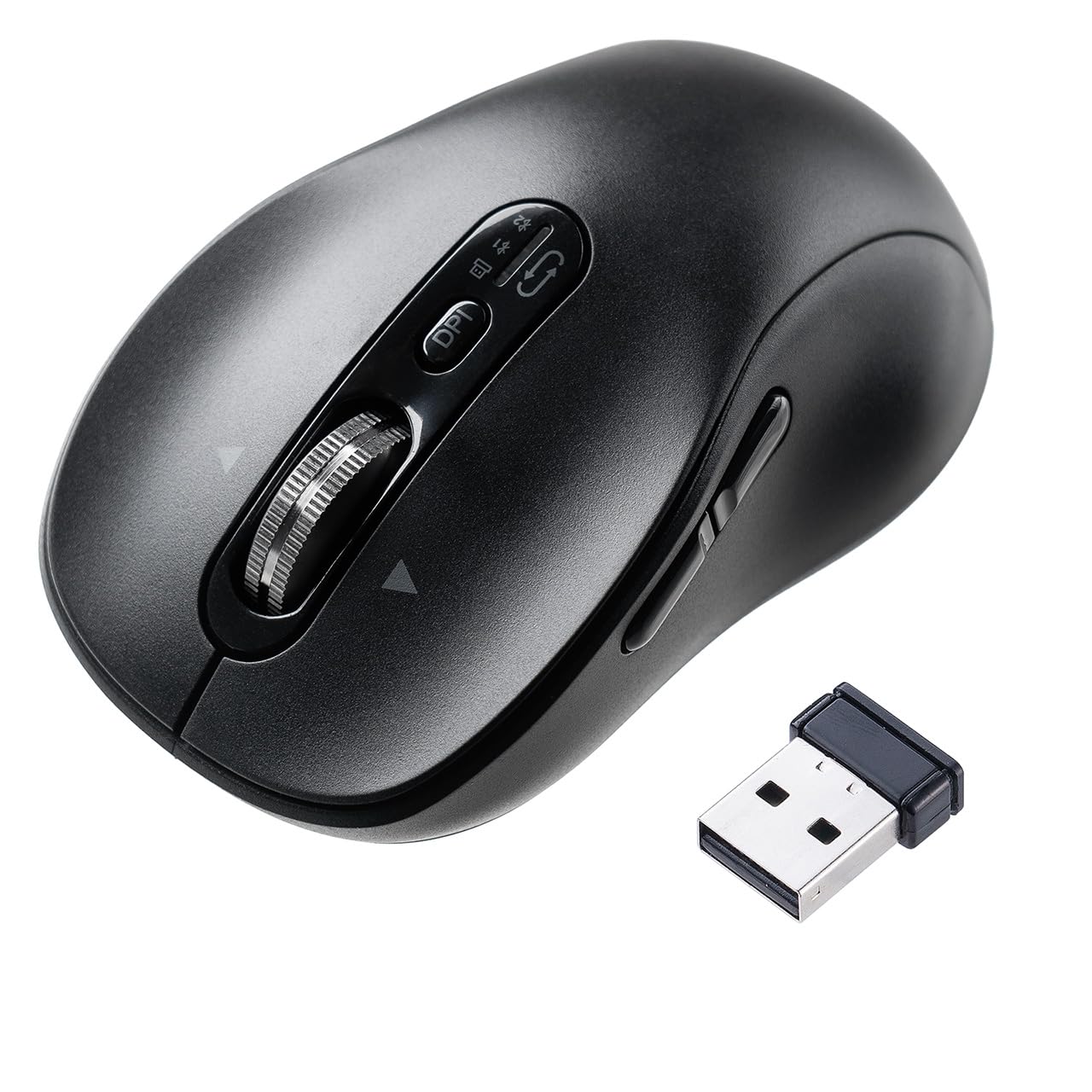 

Sanwa Direct Horizontal Bluetooth 5 OS Mouse, Scrolling, High-Speed Scrolling, Quiet, Wireless, Multi-Pairing, Rechargeable, Buttons, Back/Forward чорний
