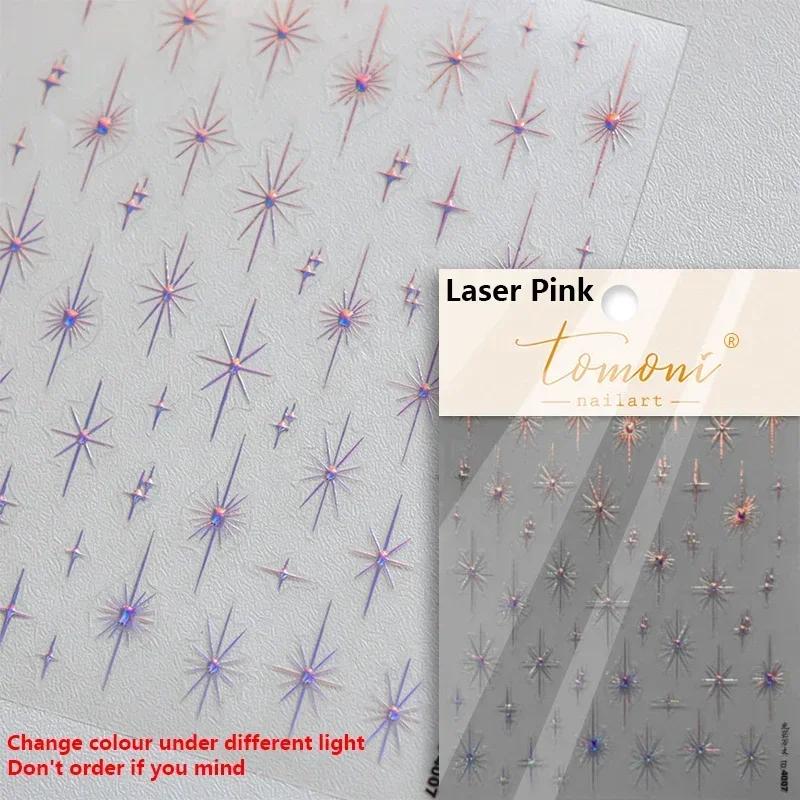 1pcs 5D Relief Colorful Star Nail Art Stickers Multi Macaron Mangxing Nail Decorations Self Adhesive Decals Accessories