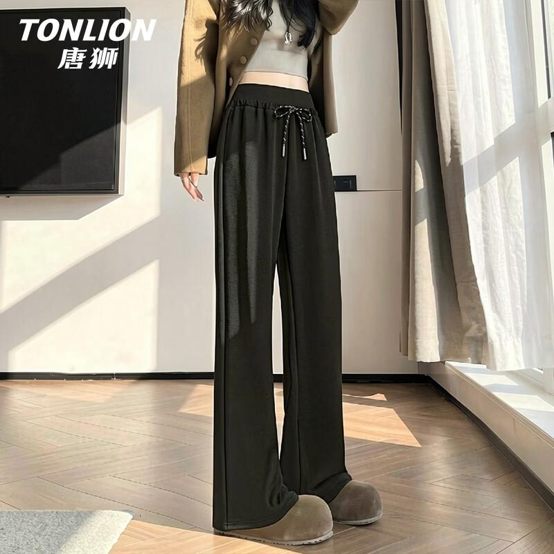 TonLion Women's High-Waist Straight Micro-Flared Pants