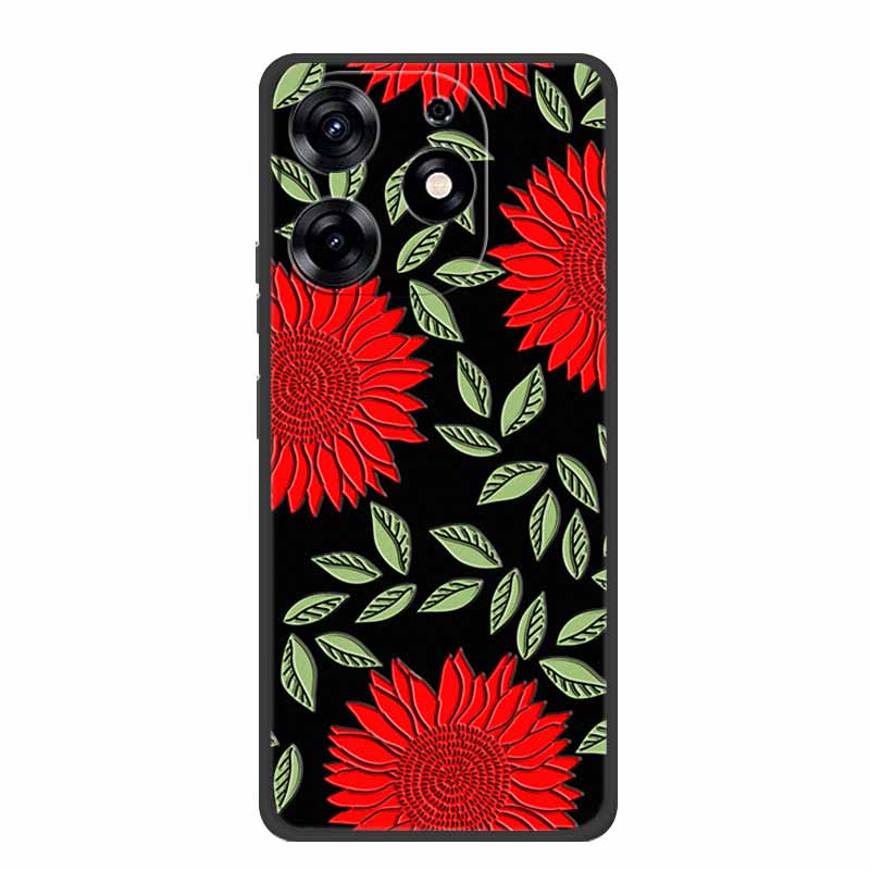 3D Emboss Case For Realme C61 Phone Case Relief Flowers Shockproof Silicone Soft Coque For Realme C61 Back Cover Case RealmeC61