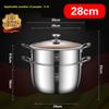 316 Stainless Steel Household Cooking Congee Steamer Uncoated Extra Thick Thickened Soup Pot Large Capacity Stew Pot Hot Pot