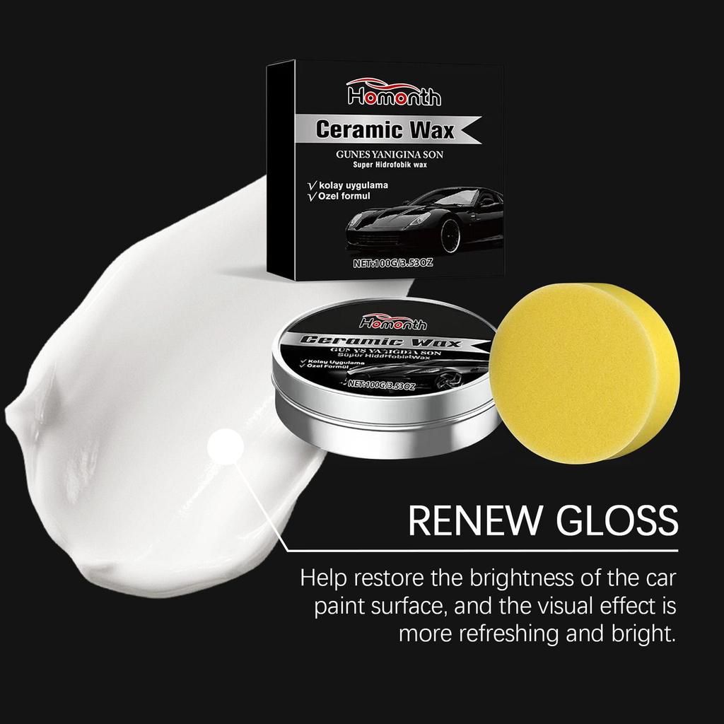 Homonth Car Care Wax, car polishing, renovation, paint scratch repair, paint surface brightening, dirt prevention, 1 set