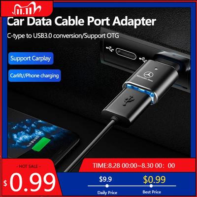 Câble de données pour voiture GLC GLB Convertisseur Type C vers Adaptateur USB Pour Mercedes Benz AMG W203 W206 W220 W205 W211 W212 W201 W210 W108 W168
