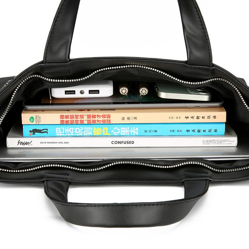 TS JYL laptop bag,Men Oxford Cloth Briefcase Office Meeting Bag Simple PU Leather Handbag