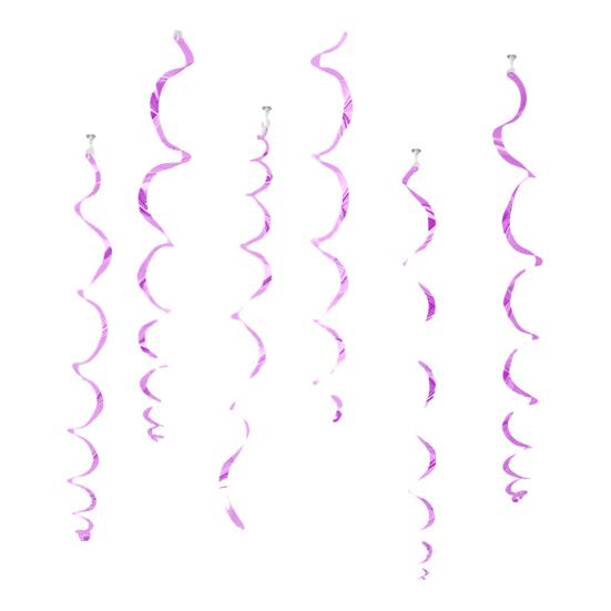 

6 шт. Разноцветные потолочные спиральные фольгированные украшения, пластиковые подвесные спиральные стримеры для украшения свадебной вечеринки, вечеринки по случаю дня рождения, выпускного, Нового года