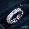 New Luxury Wedding Band Promise Rings for Women Unique Triangle Cubic Zirconia Design Trendy Jewelry
