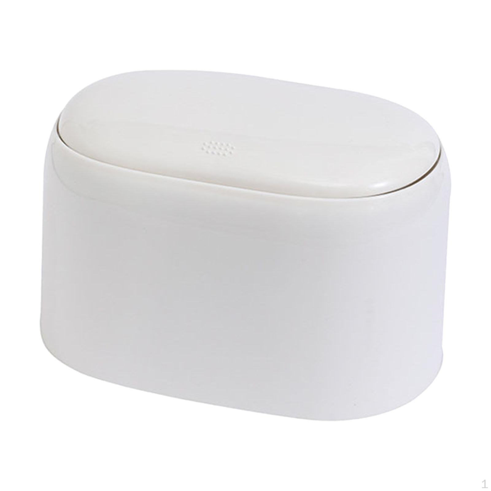 

Desktop Trash Bin Convenient Storage Bucket Small Waste Basket Garbage for Household Beside белый