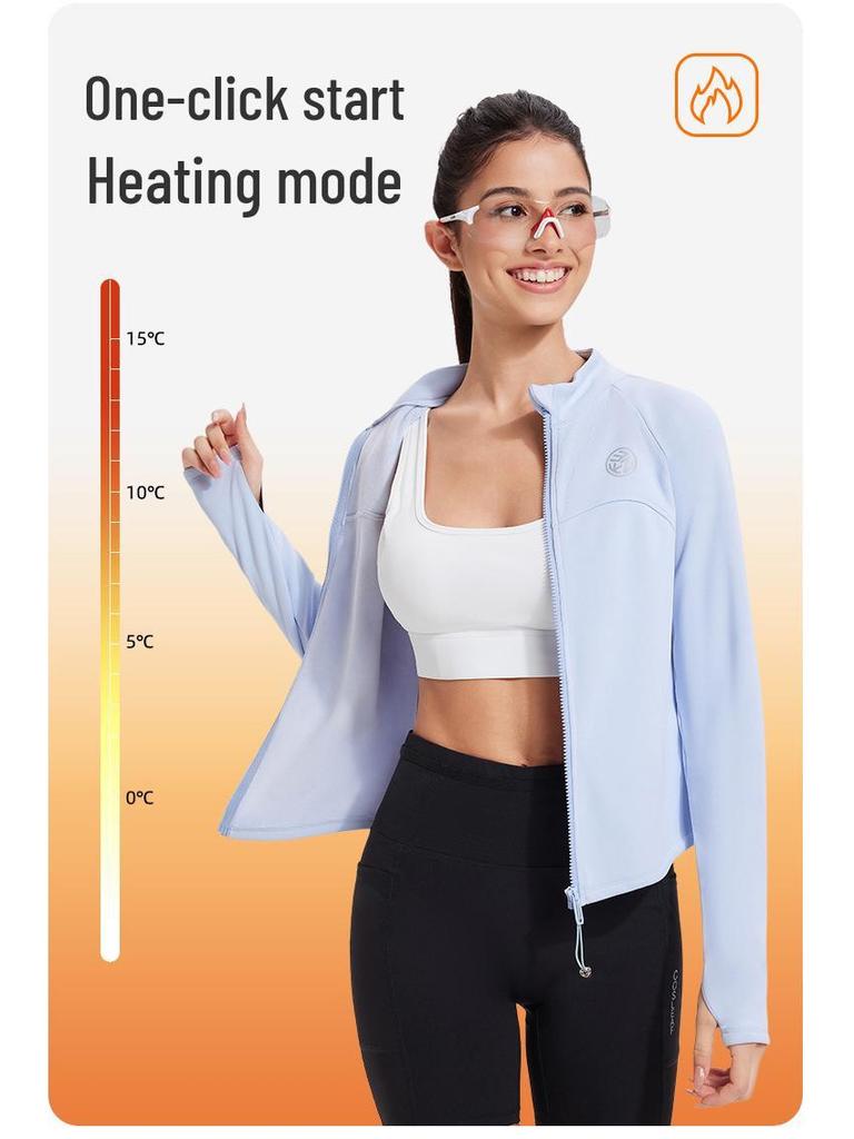 Women's Autumn & Winter Plus Velvet Sports Hoodie: Long Sleeve, Zip-Up, Outdoor Fitness, Quick-Dry, Slim Fit Yoga Jacket