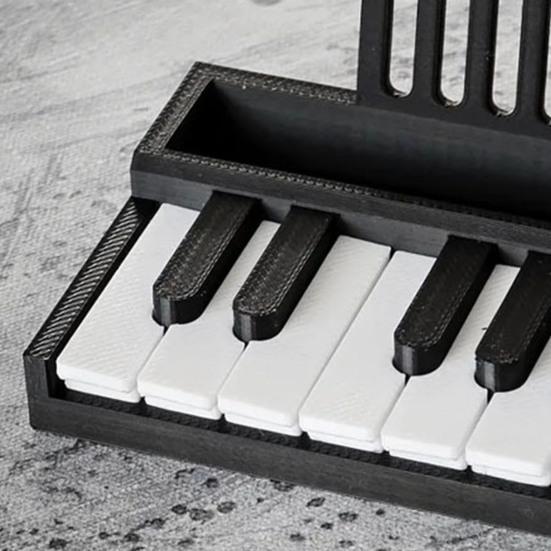 Business Card Holder 3D Printed Piano Key Design Holder for Cards And Receipts Creative Music-Themed Office Desk Organizer Novelty Office Gift for