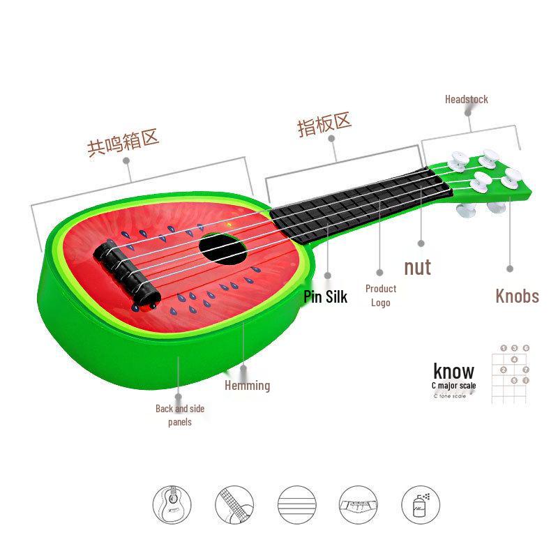 36cm Cartoon Fruit Ukulele Toy for Kids