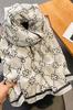 Lucky Clover Viscose Scarf 180x85cm White with Black Clovers