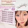Kou Kou Sweet Coffee Brown & White False Eyelashes - Natural Black Brown, Clear Fan-shaped Enhancements