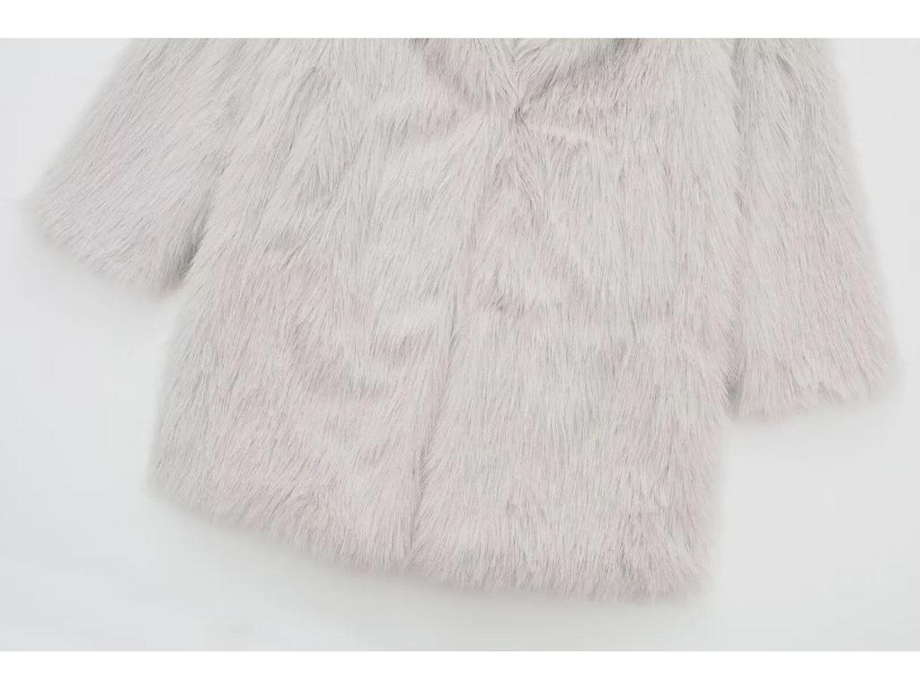 Damenmantel aus europäischem und amerikanischem Stil aus Kunstnerzfell - Mittellang (Modell 6318258)