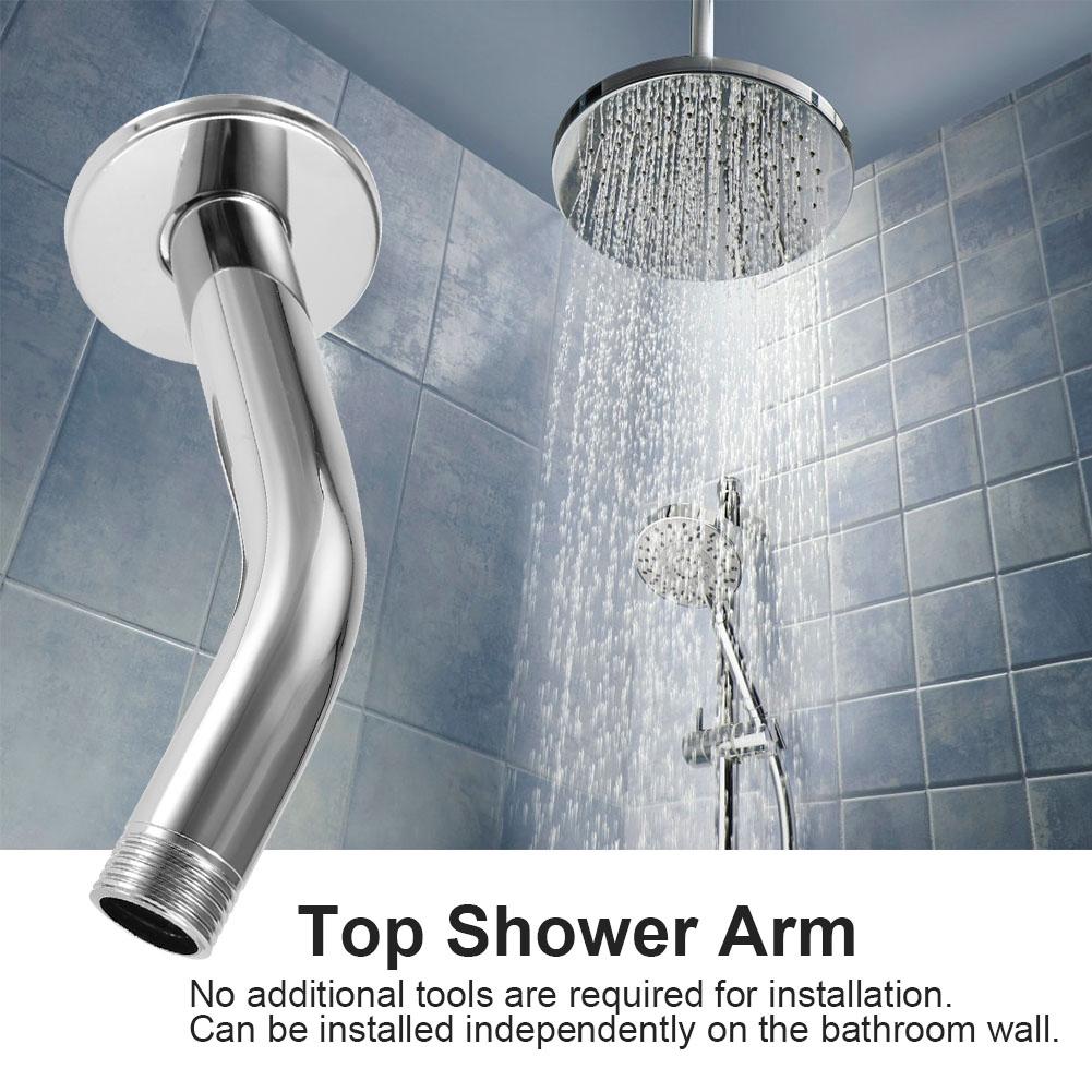 6   Stainless Steel Round Top Shower Arm Pipe Wall Mount for Bathroom Ceiling Shower Head