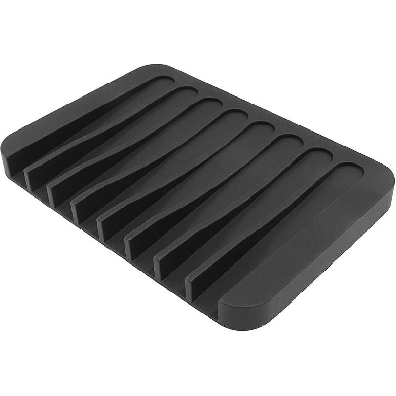 Self Draining Soap Holder Premium Silicone Soap Dish for Shower, Bathroom, Kitchen Waterfall Design Drains Water Efficiently, Extends Soap Life Easy