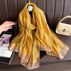 Brand Women Silk Scarf Female Stripe Foulard Femme Pashmina Shawls And Wrap Big Size Scaves Beach Towel Bandana Muslim Hijab