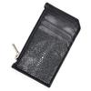 Levetta Stingray Leather Fragment Case, Slim Compact Wallet, Black Leather, Galuchat, Stingray, Coin Purse, Bill Holder, Card Case, Men's, Genuine
