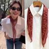 Coffee brown cashew flower triangle scarf silk scarf women's new small square scarf with shirt tie neck accessories neck accessories