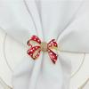 Christmas Red Bow Table Napkin Rings Metal Napkin Holder,for Christmas Home Decoration Table Decoration and Accessories