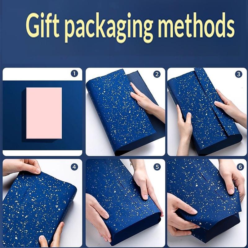 Navy Blue Gift Wrapping Paper Roll Large Rolls 43cm X 3m Gold/Silver Sparkles Craft Packaging Christmas Party Gift Box Paper