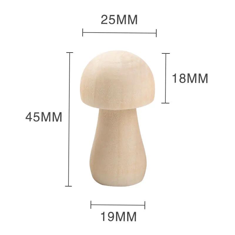 Miniature Wooden Mushroom Scale Model Ornaments Mini Wood Mushroom Simulation Models DIY Desktop Decor Home Crafts