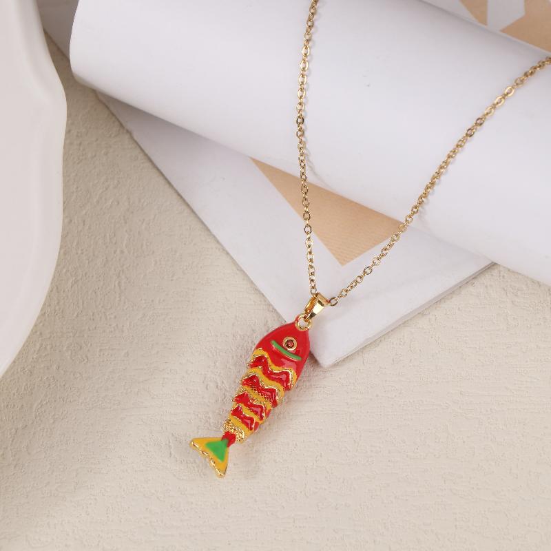 

Літня океанічна серія Барвиста підвіска у вигляді рибки Персоналізована модна золота рибка Ювелірний виріб Подарунок