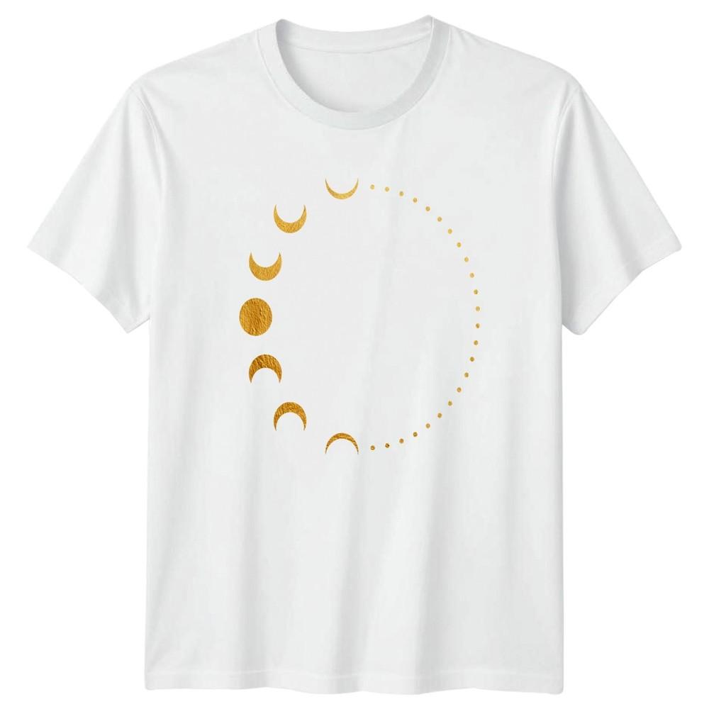 Golden Moon Phases Lunar Cycle TShirt Lunar Cycle Celestial Astrology Birthday S