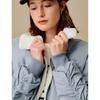 INMAN Women's Padded Fleece Collar Bomber Jacket
