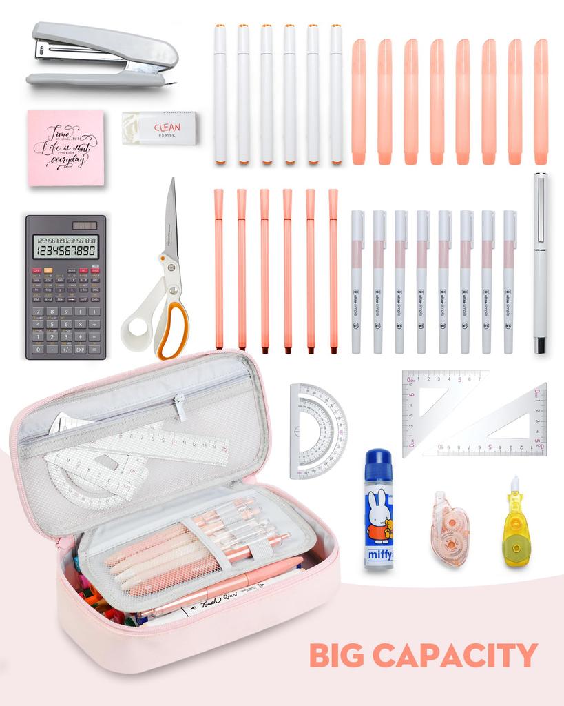 YOKUMA Pencil Large for High School Middle School College Elementary School and Kids Case, Stylish, Simple, Capacity, Multifunctional, Adults,