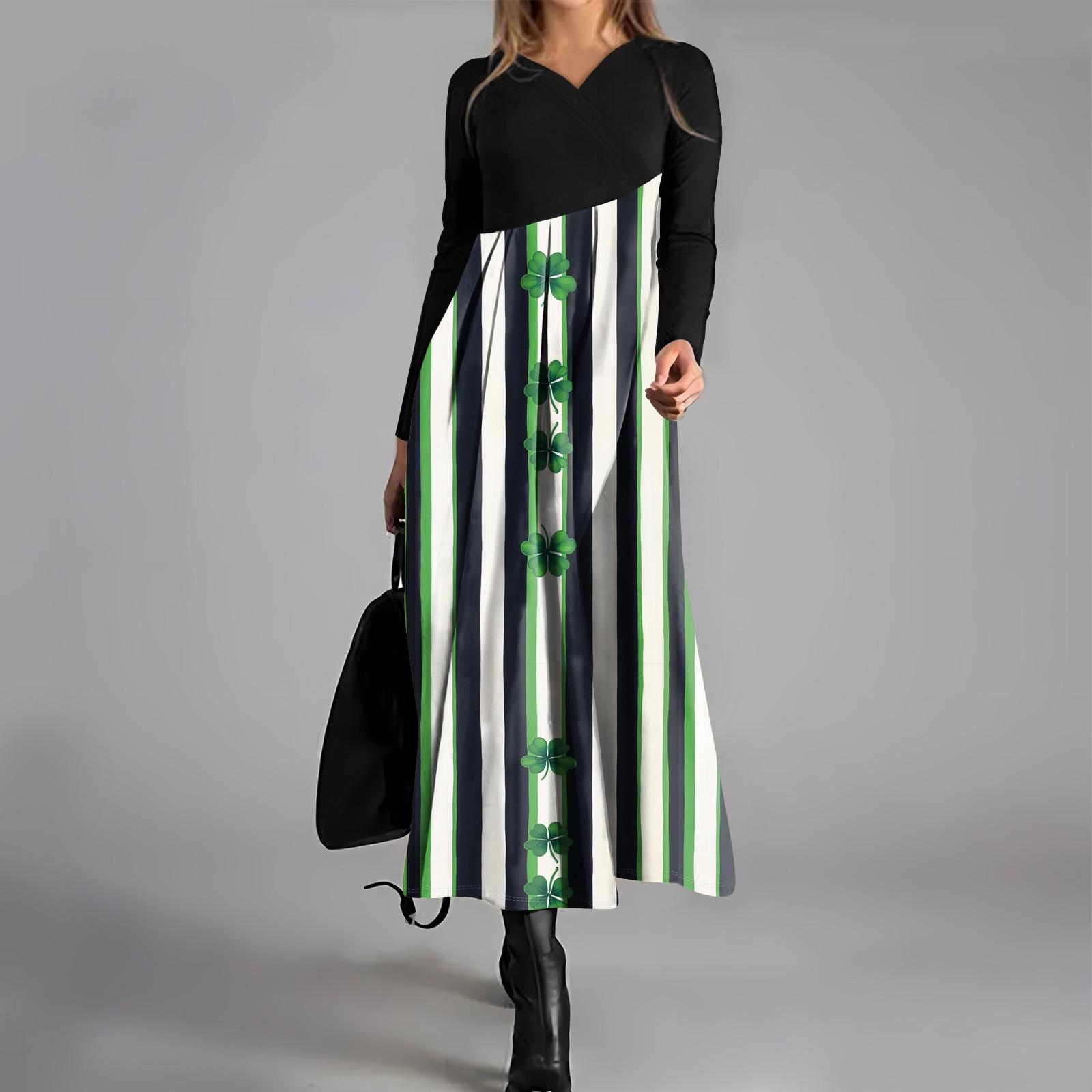 

Женское модное повседневное платье свободного покроя с V-образным вырезом, длинными рукавами, цветочным принтом и карманом на талии XL белый