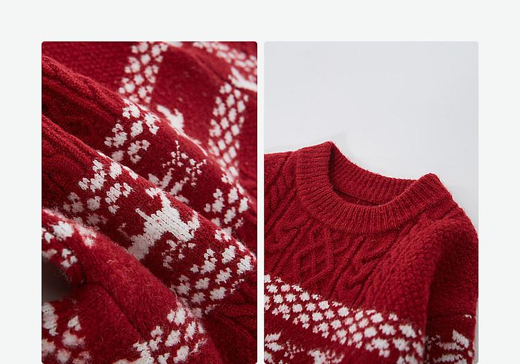 Schneeflocken Hirsch Verdrehte Blumen: 24 Winter Kinder Warmer und vielseitiger gestrickter Pullover für Kleinkinder und junge Mädchen