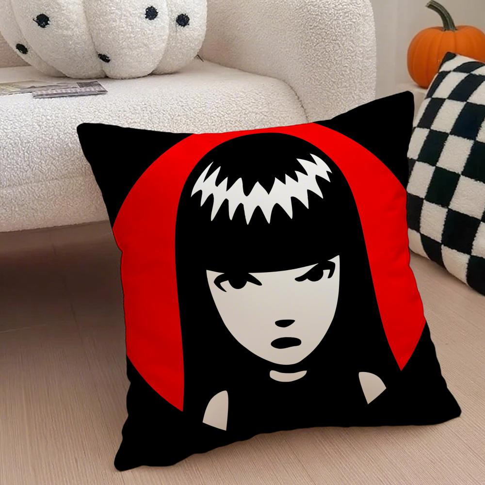 Mysterious Cool Comic EEmily The Strange Cushion Cover Throw Pillow Cover Hidden Button Durable Polyester Chair Cushion