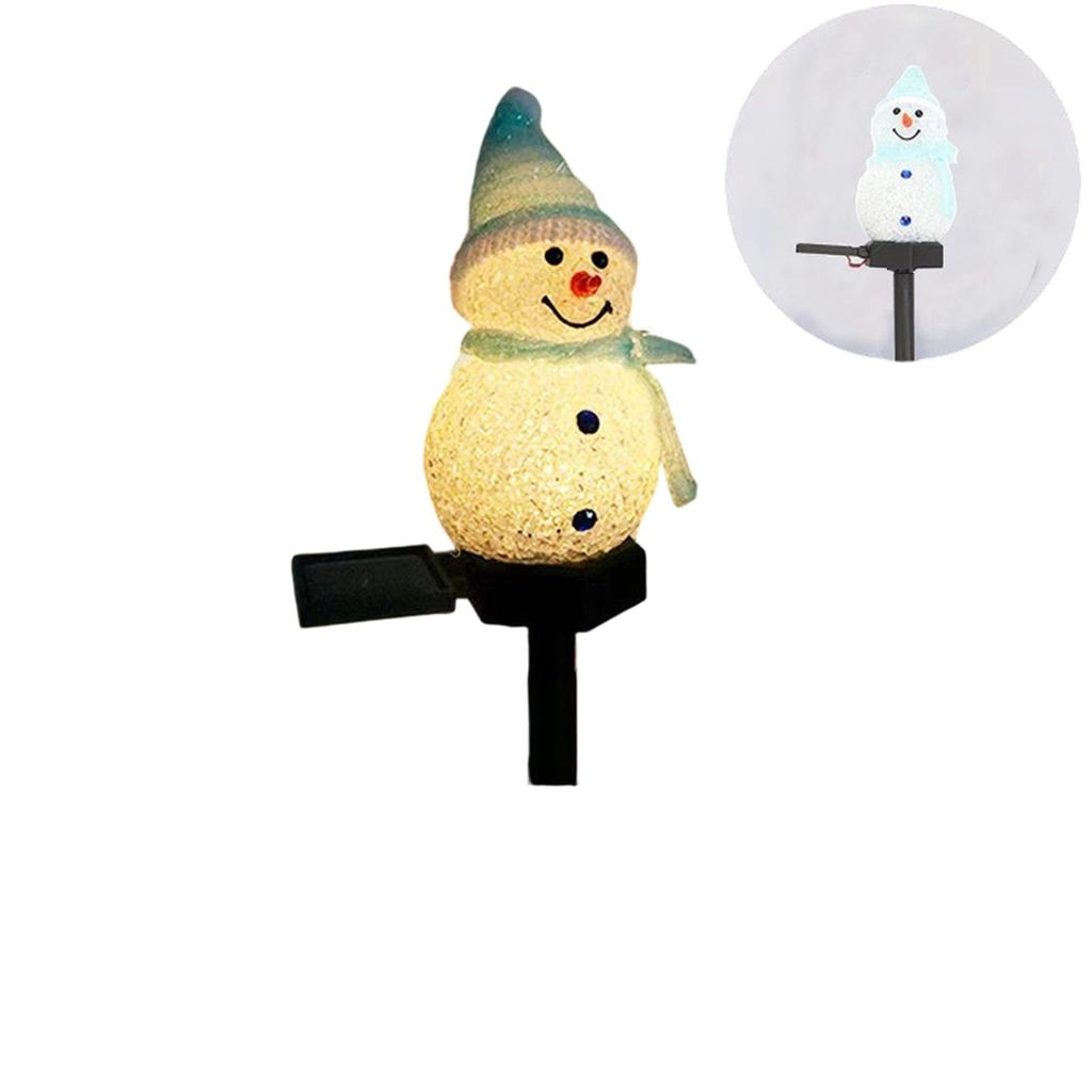 One/Two Outdoor Christmas Snowman Solar Lights, Colorful or Warm Cute Garden Decorations, Plastic Home Holiday Ornaments