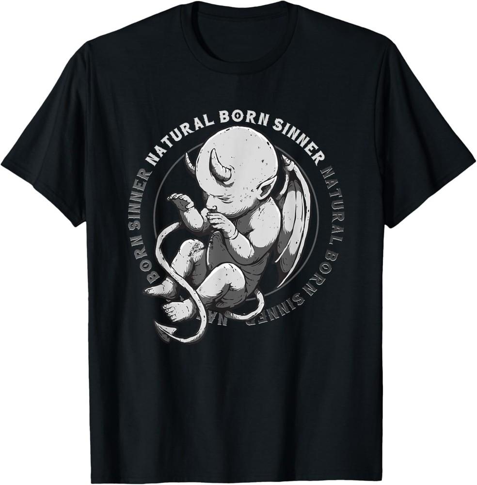 Natural Born Sinner Devil Baby Grungee Goth Emo Punk Gothic T-Shirt